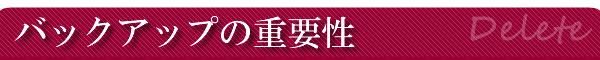 �o�b�N�A�b�v�̏d�v��