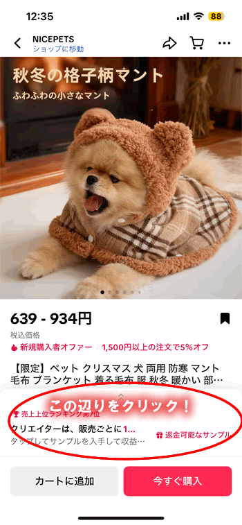 TikTokで新規投稿
