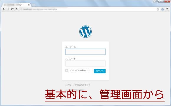 Wordpressブログの管理画面