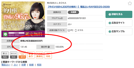 占いサイトのアフィリエイト