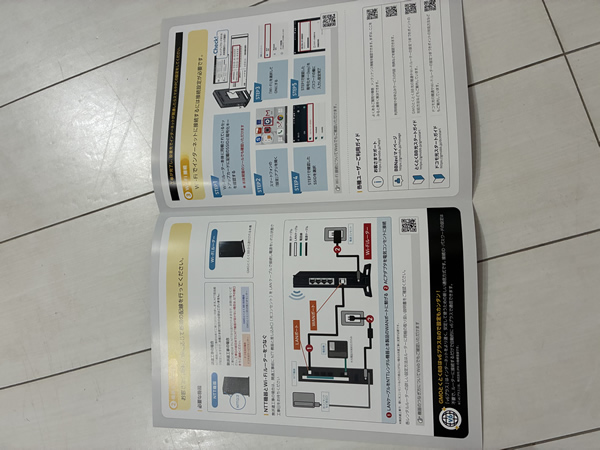 設定方法が書かれている書類